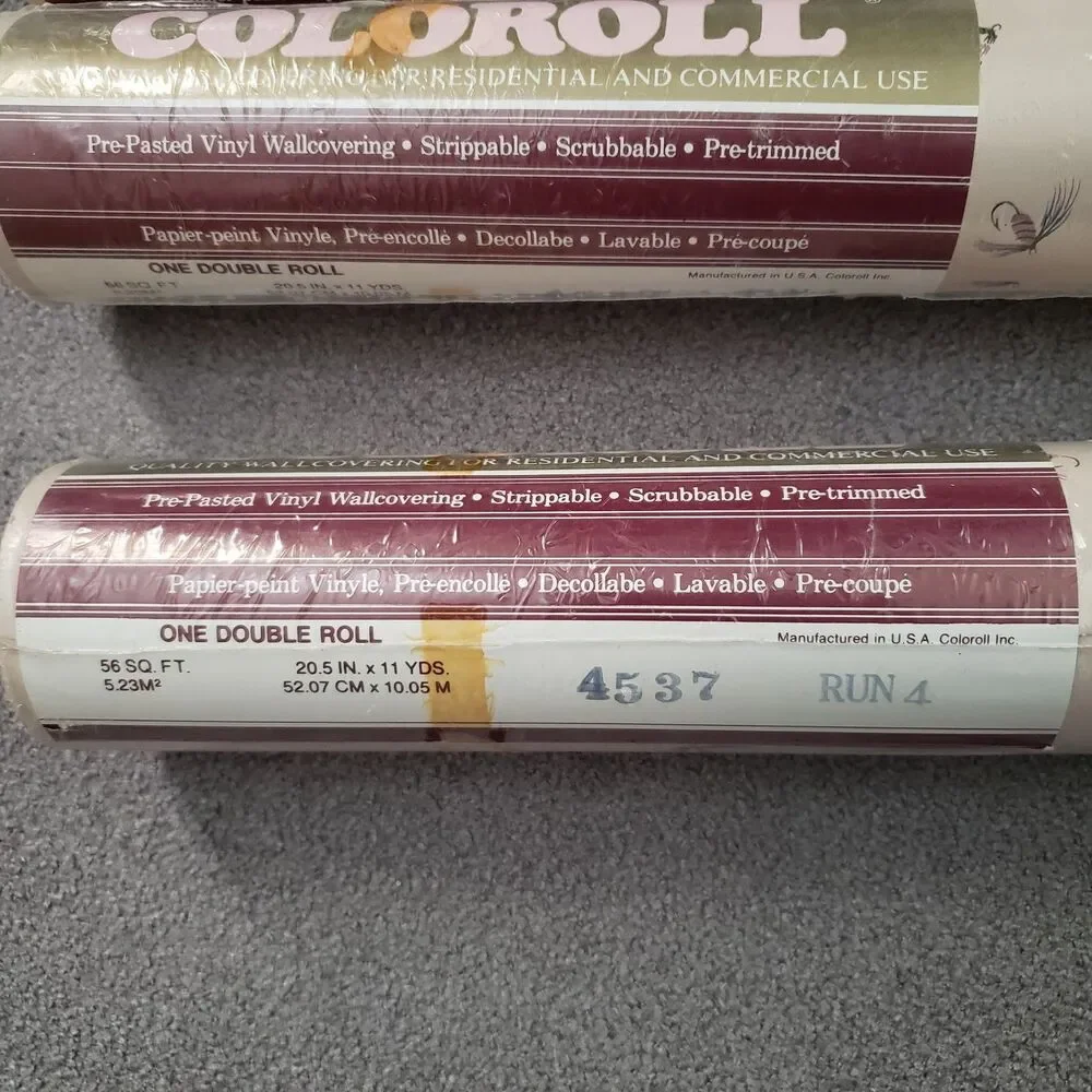 Coloroll Fishing Lures Pre Pasted Vinyl Wallpaper Wallcovering 4 Double Rolls